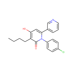 CCCCc1c(O)cc(-c2cccnc2)n(-c2ccc(Cl)cc2)c1=O ZINC000006569827