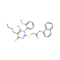 CCCCc1c(O)n(-c2ccccc2OC)c(SCC(=O)Nc2cccc3ccccc23)nc1=O ZINC000100525645