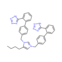 CCCCc1c[n+](Cc2ccc(-c3ccccc3-c3nnn[nH]3)cc2)cn1Cc1ccc(-c2ccccc2-c2nnn[nH]2)cc1 ZINC000095586698