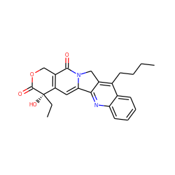 CCCCc1c2c(nc3ccccc13)-c1cc3c(c(=O)n1C2)COC(=O)[C@]3(O)CC ZINC000028386260