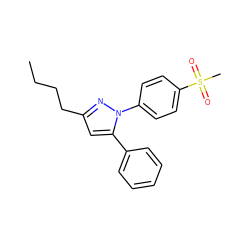 CCCCc1cc(-c2ccccc2)n(-c2ccc(S(C)(=O)=O)cc2)n1 ZINC000013439559