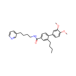 CCCCc1cc(C(=O)NCCCCc2cccnc2)ccc1-c1ccc(OC)c(OC)c1 ZINC000029485071