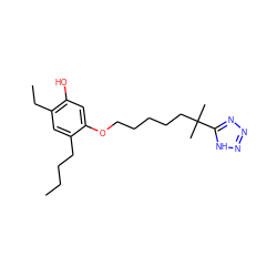 CCCCc1cc(CC)c(O)cc1OCCCCCC(C)(C)c1nnn[nH]1 ZINC000103263476