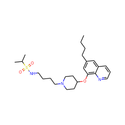 CCCCc1cc(OC2CCN(CCCCNS(=O)(=O)C(C)C)CC2)c2ncccc2c1 ZINC000059029100