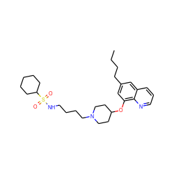 CCCCc1cc(OC2CCN(CCCCNS(=O)(=O)C3CCCCC3)CC2)c2ncccc2c1 ZINC000059029106