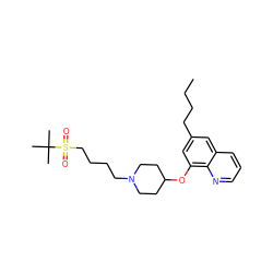 CCCCc1cc(OC2CCN(CCCCS(=O)(=O)C(C)(C)C)CC2)c2ncccc2c1 ZINC000059028562