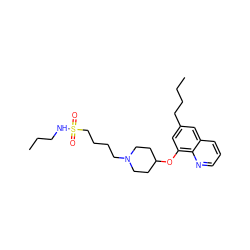 CCCCc1cc(OC2CCN(CCCCS(=O)(=O)NCCC)CC2)c2ncccc2c1 ZINC000059026552