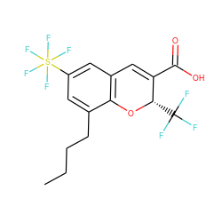 CCCCc1cc(S(F)(F)(F)(F)F)cc2c1O[C@@H](C(F)(F)F)C(C(=O)O)=C2 ZINC001772628442