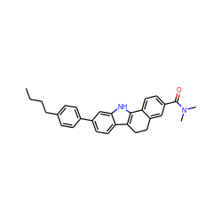 CCCCc1ccc(-c2ccc3c4c([nH]c3c2)-c2ccc(C(=O)N(C)C)cc2CC4)cc1 ZINC000034892833