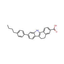 CCCCc1ccc(-c2ccc3c4c([nH]c3c2)-c2ccc(C(=O)O)cc2CC4)cc1 ZINC000034894382