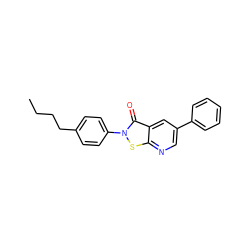 CCCCc1ccc(-n2sc3ncc(-c4ccccc4)cc3c2=O)cc1 ZINC000001654956