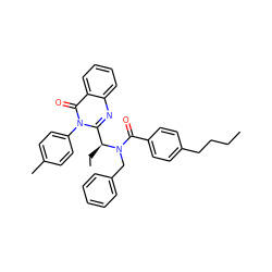 CCCCc1ccc(C(=O)N(Cc2ccccc2)[C@@H](CC)c2nc3ccccc3c(=O)n2-c2ccc(C)cc2)cc1 ZINC000138613294