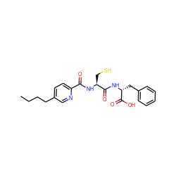 CCCCc1ccc(C(=O)N[C@@H](CS)C(=O)N[C@H](Cc2ccccc2)C(=O)O)nc1 ZINC000036185300