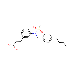 CCCCc1ccc(CN(c2cccc(CCC(=O)O)c2)S(C)(=O)=O)cc1 ZINC000043067499