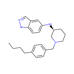 CCCCc1ccc(CN2CCC[C@H](Nc3ccc4[nH]ncc4c3)C2)cc1 ZINC000114332626
