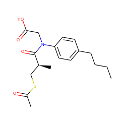 CCCCc1ccc(N(CC(=O)O)C(=O)[C@@H](C)CSC(C)=O)cc1 ZINC000027735940