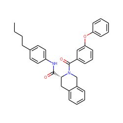 CCCCc1ccc(NC(=O)[C@H]2Cc3ccccc3CN2C(=O)c2cccc(Oc3ccccc3)c2)cc1 ZINC000028521113