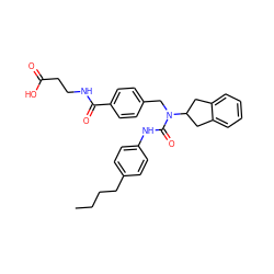 CCCCc1ccc(NC(=O)N(Cc2ccc(C(=O)NCCC(=O)O)cc2)C2Cc3ccccc3C2)cc1 ZINC000035087301