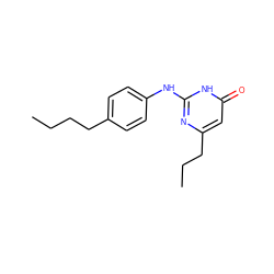 CCCCc1ccc(Nc2nc(CCC)cc(=O)[nH]2)cc1 ZINC000008584512