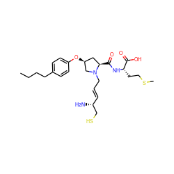 CCCCc1ccc(O[C@H]2C[C@@H](C(=O)N[C@@H](CCSC)C(=O)O)N(C/C=C/[C@@H](N)CS)C2)cc1 ZINC000026189920