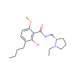 CCCCc1ccc(OC)c(C(=O)NC[C@@H]2CCCN2CC)c1O ZINC000028256938