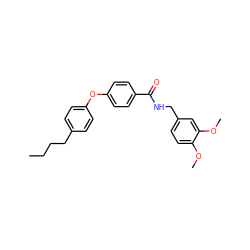 CCCCc1ccc(Oc2ccc(C(=O)NCc3ccc(OC)c(OC)c3)cc2)cc1 ZINC000103182197