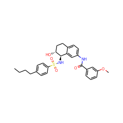 CCCCc1ccc(S(=O)(=O)N[C@@H]2c3cc(NC(=O)c4cccc(OC)c4)ccc3CC[C@H]2O)cc1 ZINC000003981120