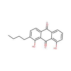 CCCCc1ccc2c(c1O)C(=O)c1c(O)cccc1C2=O ZINC000013454736