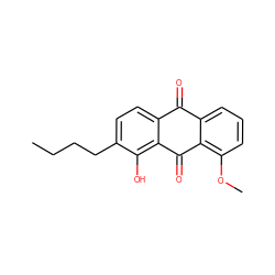 CCCCc1ccc2c(c1O)C(=O)c1c(OC)cccc1C2=O ZINC000013454717