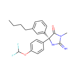 CCCCc1cccc([C@@]2(c3ccc(OC(F)F)cc3)NC(=N)N(C)C2=O)c1 ZINC000035262403