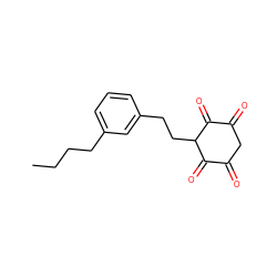 CCCCc1cccc(CCC2C(=O)C(=O)CC(=O)C2=O)c1 ZINC000014951896