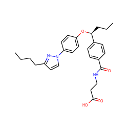 CCCCc1ccn(-c2ccc(O[C@@H](CCC)c3ccc(C(=O)NCCC(=O)O)cc3)cc2)n1 ZINC000096170470