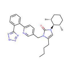 CCCCc1cn([C@@H]2[C@@H](C)CCC[C@H]2C)c(=O)n1Cc1ccc(-c2ccccc2-c2nn[nH]n2)nc1 ZINC000101244022
