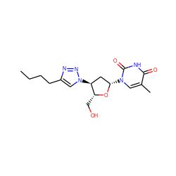 CCCCc1cn([C@H]2C[C@H](n3cc(C)c(=O)[nH]c3=O)O[C@@H]2CO)nn1 ZINC000049068056