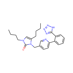 CCCCc1cn(CCCC)c(=O)n1Cc1ccc(-c2ccccc2-c2nnn[nH]2)nc1 ZINC000001534668