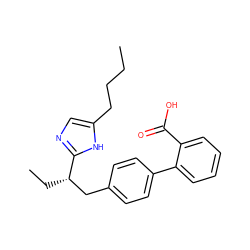 CCCCc1cnc([C@@H](CC)Cc2ccc(-c3ccccc3C(=O)O)cc2)[nH]1 ZINC000049070655