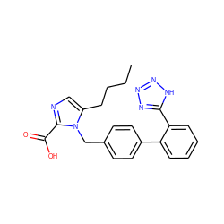 CCCCc1cnc(C(=O)O)n1Cc1ccc(-c2ccccc2-c2nnn[nH]2)cc1 ZINC000038797280