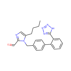 CCCCc1cnc(C=O)n1Cc1ccc(-c2ccccc2-c2nnn[nH]2)cc1 ZINC000084668461
