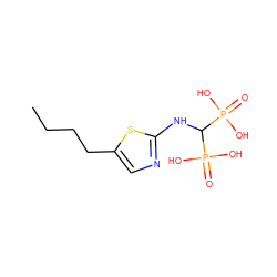 CCCCc1cnc(NC(P(=O)(O)O)P(=O)(O)O)s1 ZINC000026737676