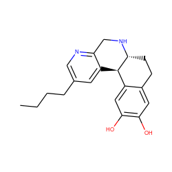 CCCCc1cnc2c(c1)[C@@H]1c3cc(O)c(O)cc3CC[C@H]1NC2 ZINC000028765743