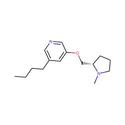 CCCCc1cncc(OC[C@@H]2CCCN2C)c1 ZINC000026569510