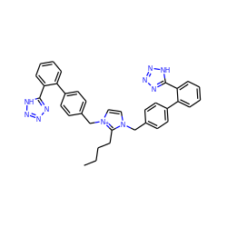 CCCCc1n(Cc2ccc(-c3ccccc3-c3nnn[nH]3)cc2)cc[n+]1Cc1ccc(-c2ccccc2-c2nnn[nH]2)cc1 ZINC000095589353