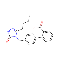 CCCCc1n[nH]c(=O)n1Cc1ccc(-c2ccccc2C(=O)O)cc1 ZINC000013832220