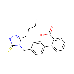 CCCCc1n[nH]c(=S)n1Cc1ccc(-c2ccccc2C(=O)O)cc1 ZINC000013825634