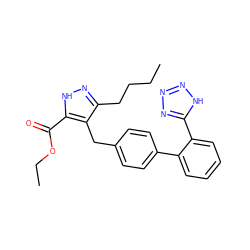 CCCCc1n[nH]c(C(=O)OCC)c1Cc1ccc(-c2ccccc2-c2nnn[nH]2)cc1 ZINC000003804591