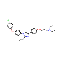 CCCCc1nc(-c2ccc(OCCCN(CC)CC)cc2)cn1-c1ccc(Oc2ccc(Cl)cc2)cc1 ZINC000038336973