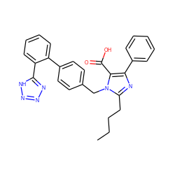 CCCCc1nc(-c2ccccc2)c(C(=O)O)n1Cc1ccc(-c2ccccc2-c2nnn[nH]2)cc1 ZINC000013833908