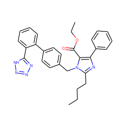 CCCCc1nc(-c2ccccc2)c(C(=O)OCC)n1Cc1ccc(-c2ccccc2-c2nnn[nH]2)cc1 ZINC000013833898