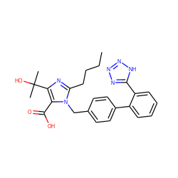 CCCCc1nc(C(C)(C)O)c(C(=O)O)n1Cc1ccc(-c2ccccc2-c2nnn[nH]2)cc1 ZINC000001534600