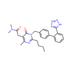 CCCCc1nc(C)c(CC(=O)N(C)C)c(=O)n1Cc1ccc(-c2ccccc2-c2nnn[nH]2)cc1 ZINC000001890619